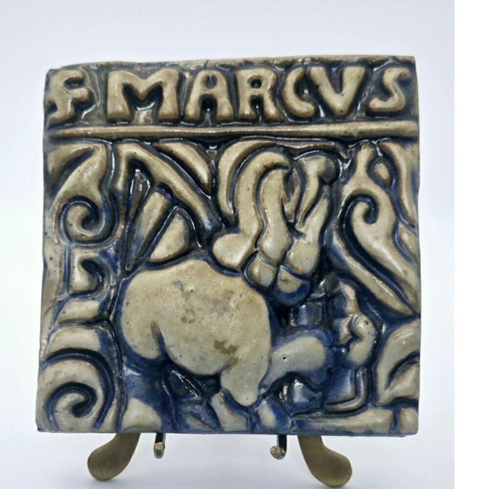 Vintage Mercer Moravian Gospel Tile Mark 2000 Pottery Handmade